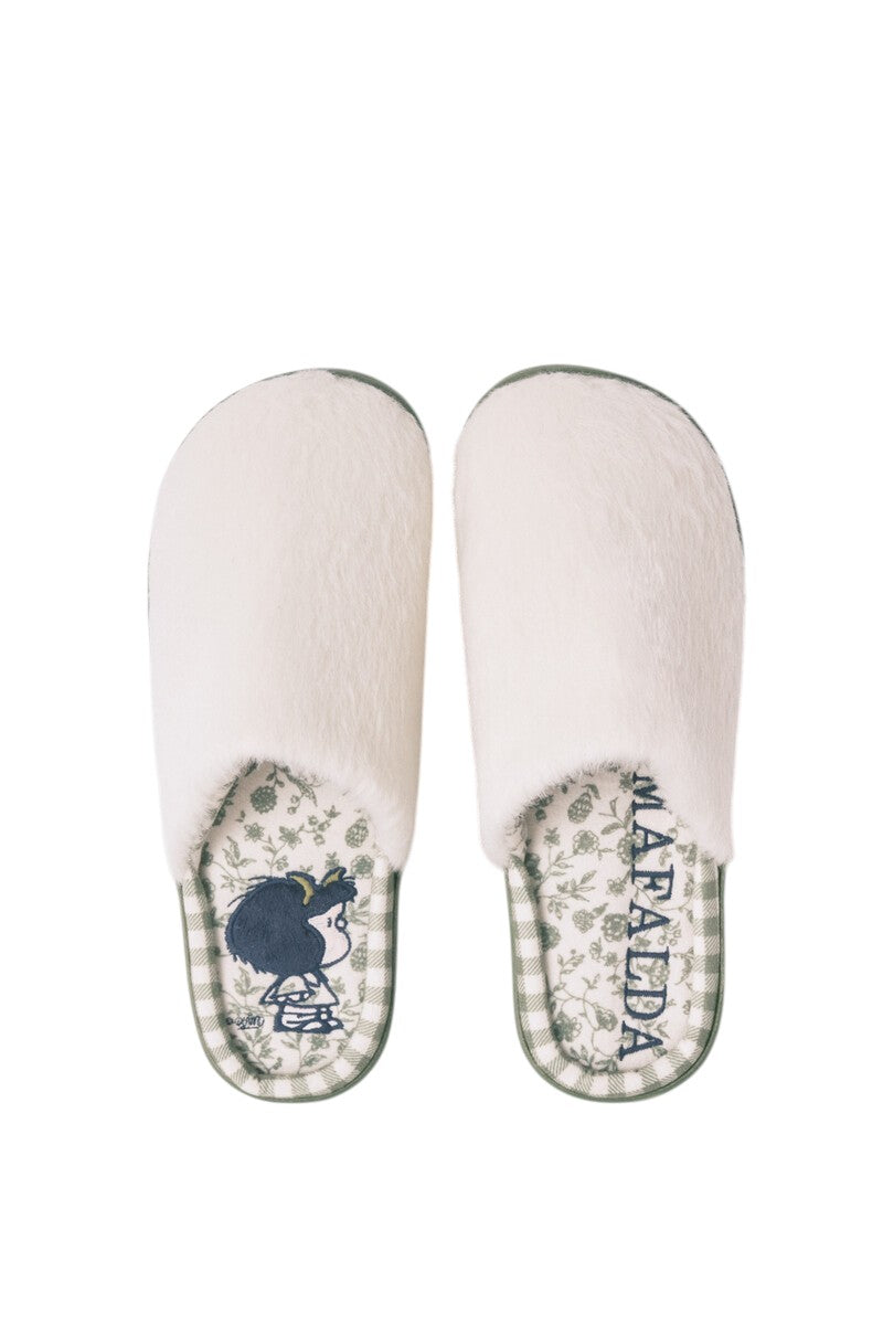 Women Secret Mafalda white closed house slippers