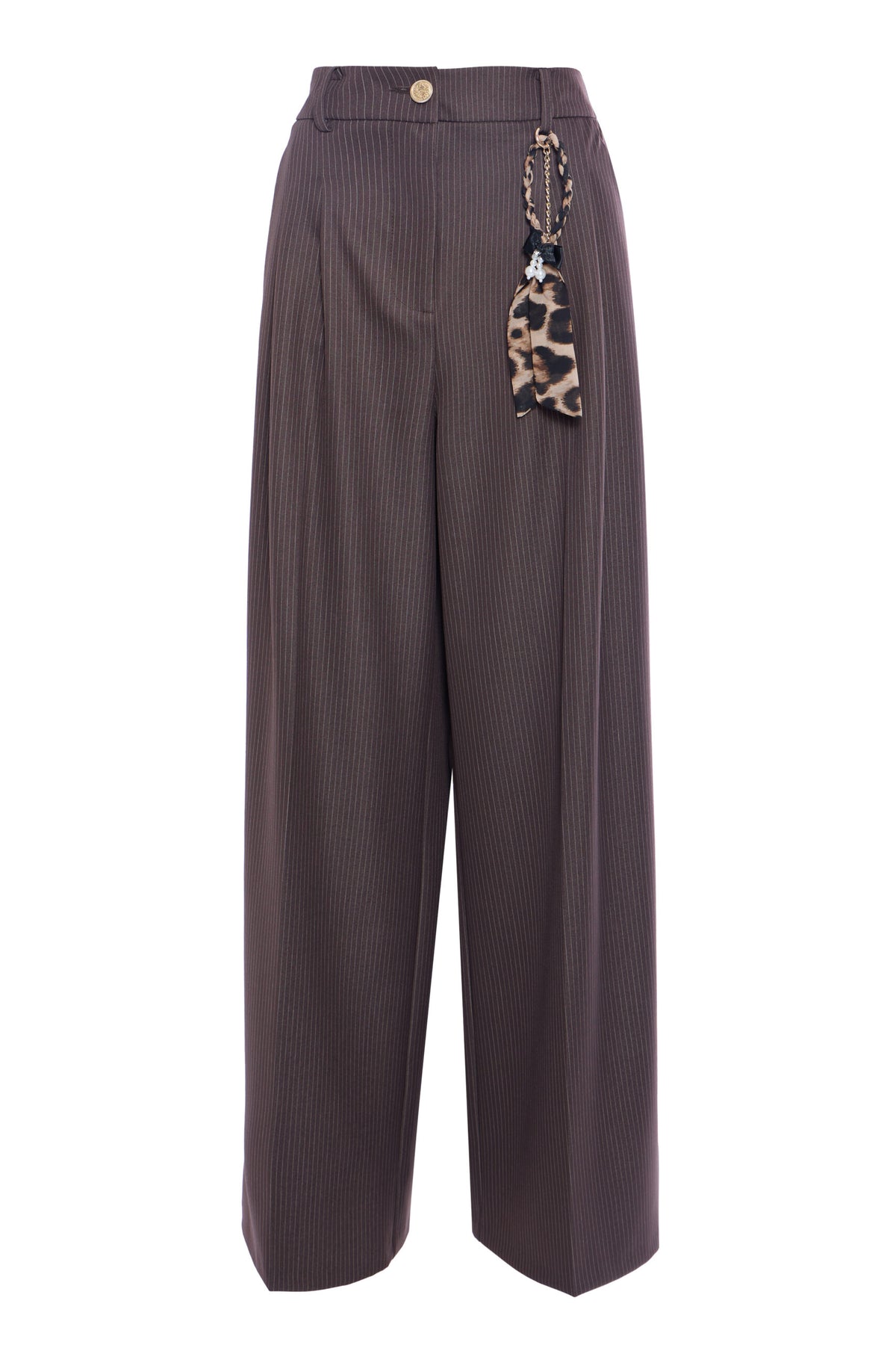 BSB Striped pants button closure and zip fastening