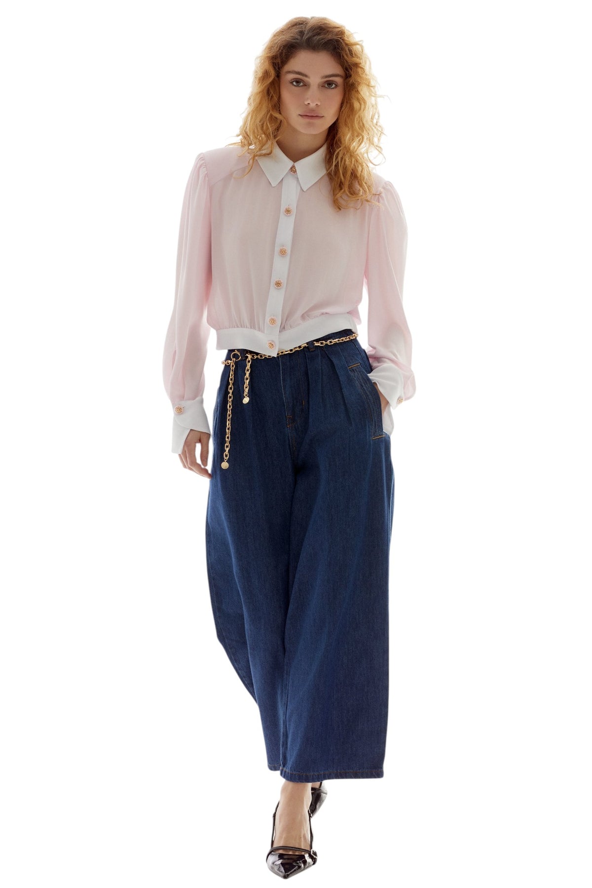 BSB Cropped blouse with buttons