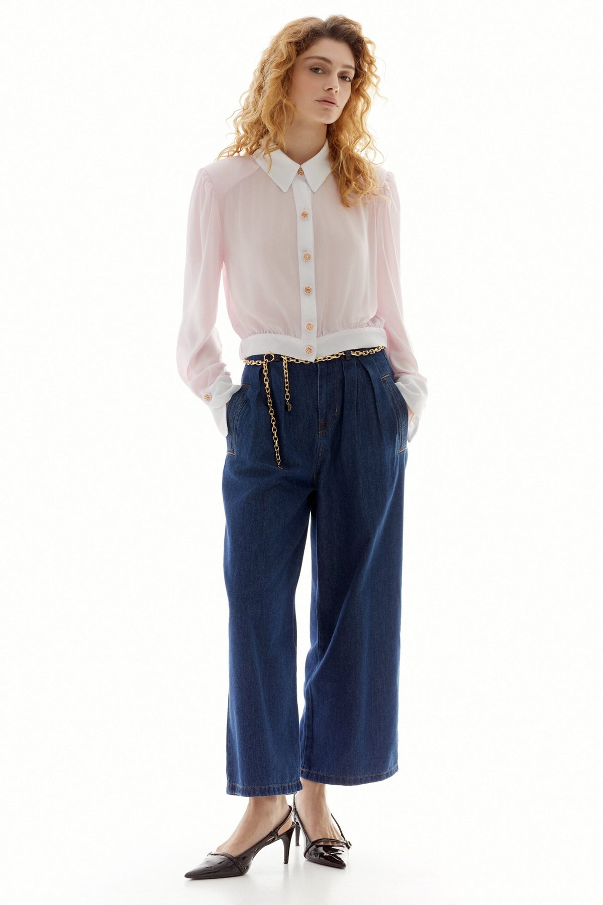 BSB Cropped blouse with buttons
