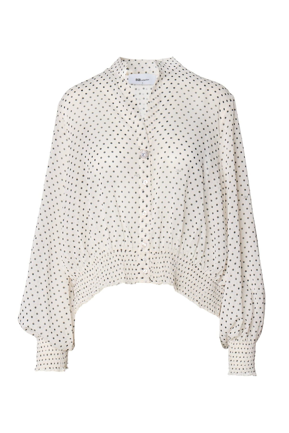 BSB Polka dot shirt with long sleeves and shirring