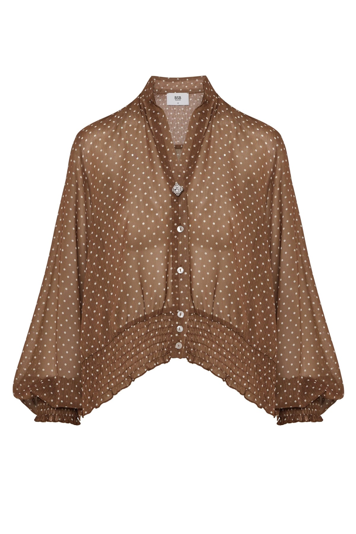 BSB Polka dot shirt with long sleeves and shirring