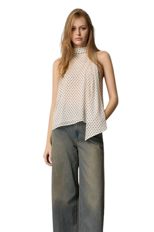 BSB Polka dot halter neck top