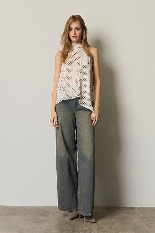 BSB Polka dot halter neck top