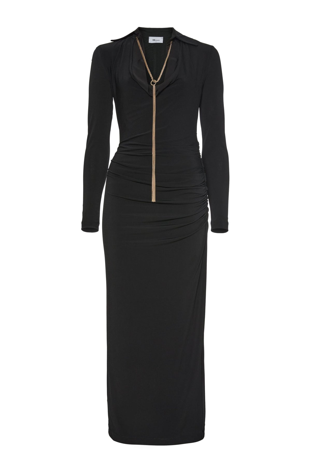 BSB Draped midi dress with chain