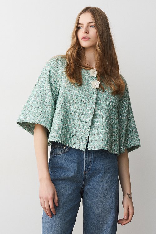 BSB Tweed sequined bolero