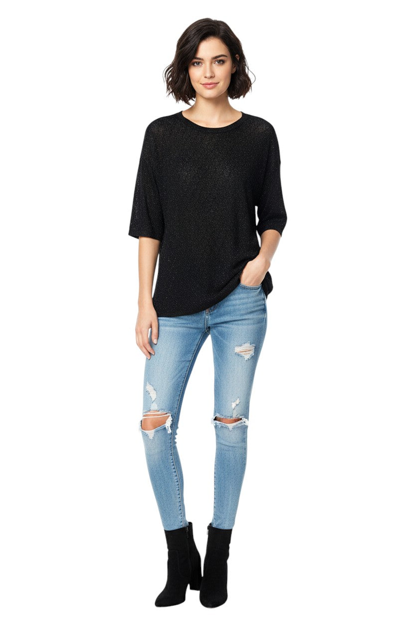 BSB Longline blouse with short sleeves