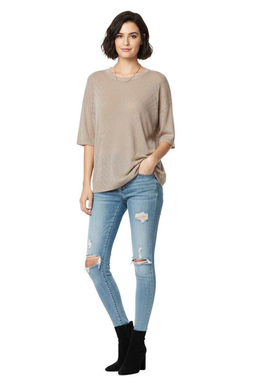 BSB Longline blouse with short sleeves