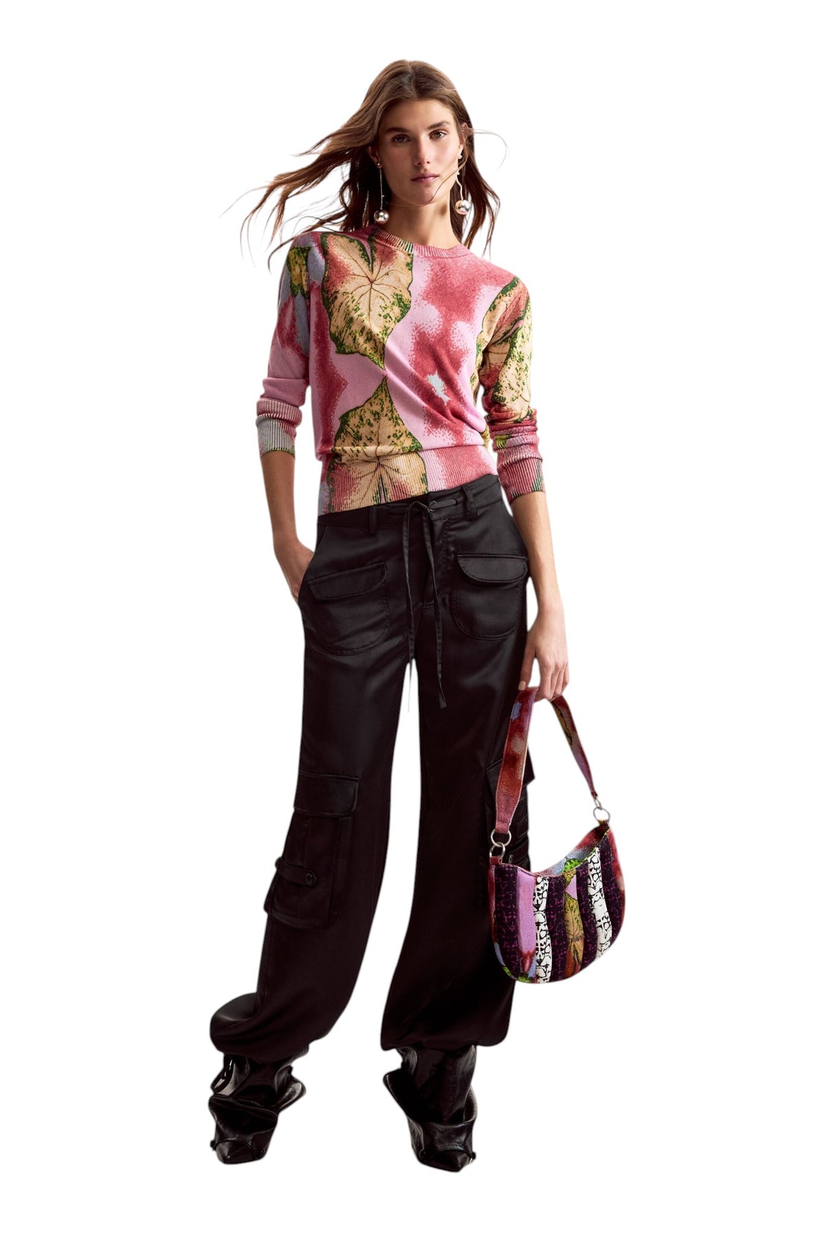 Desigual Long-sleeved sweater with abstract print
