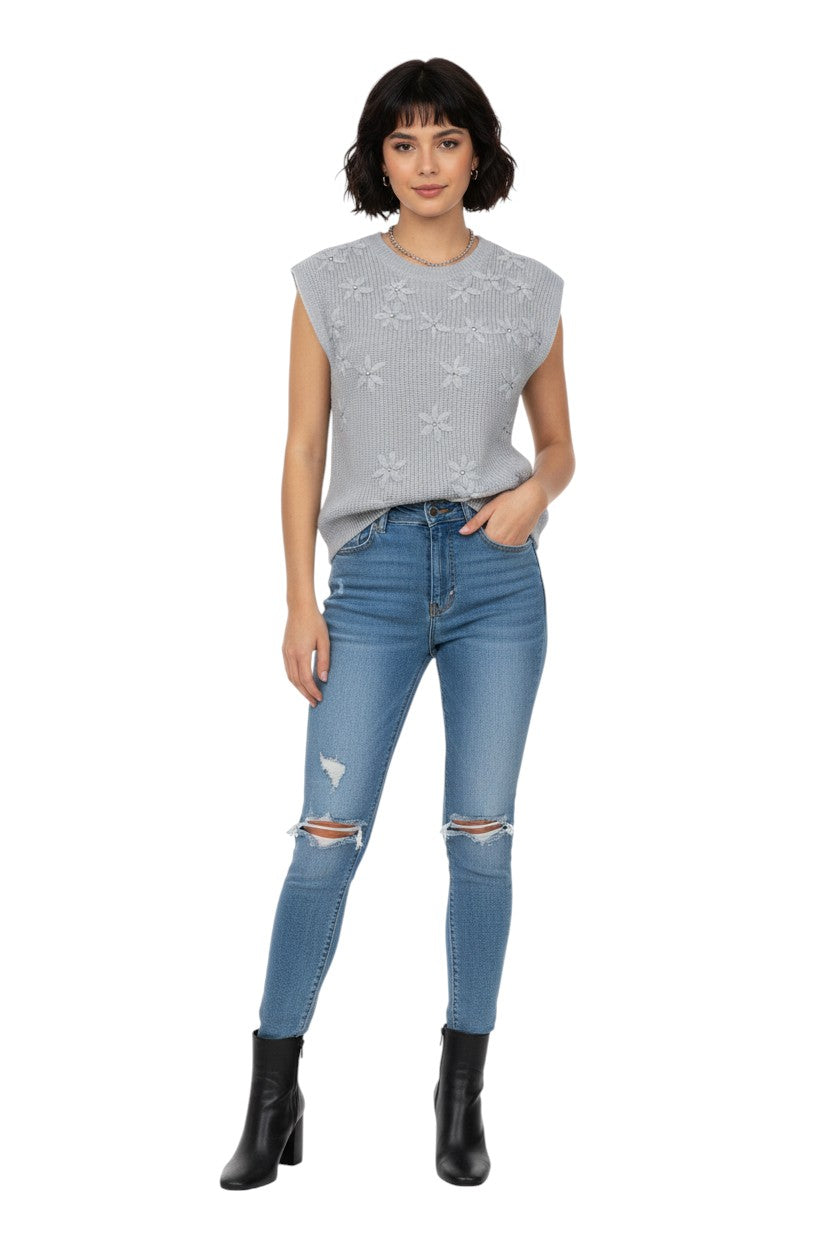 BSB Sleeveless sweater with round neckline