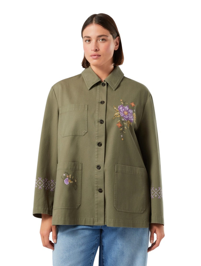 Marina Rinaldi Embroidered gabardine jacket