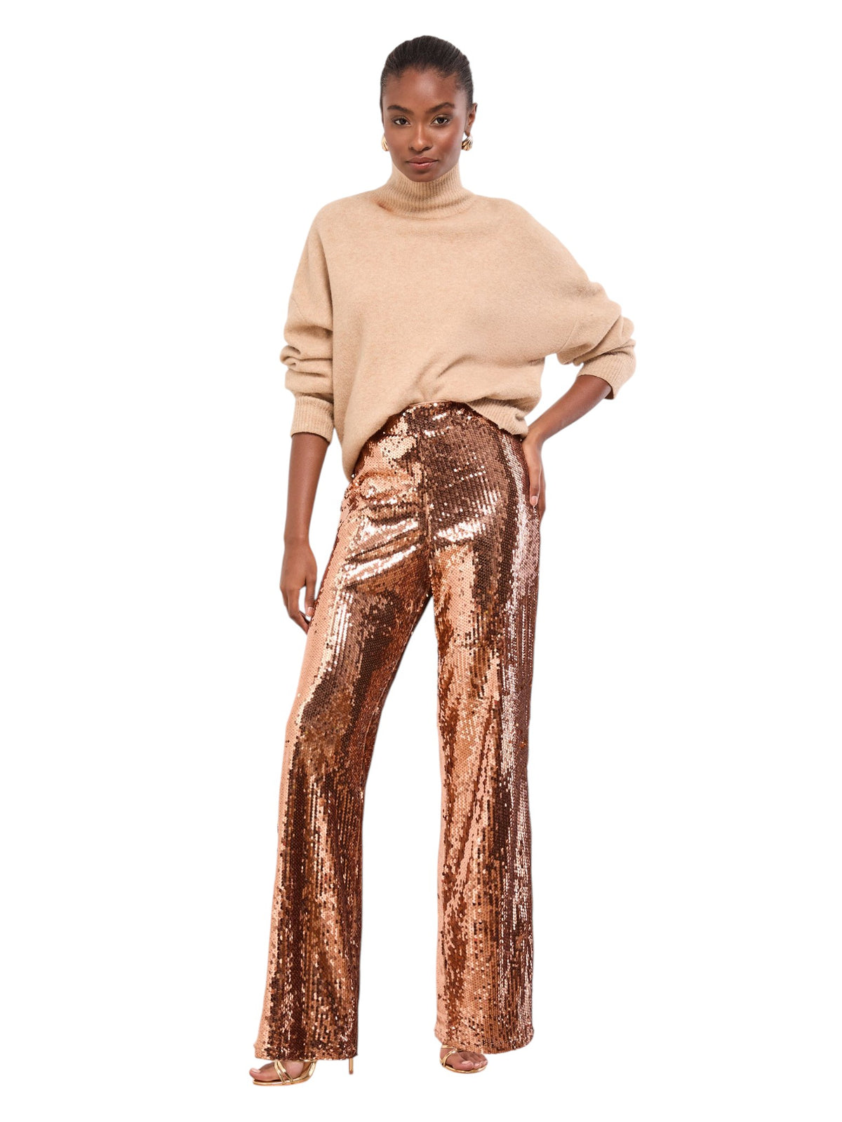 Lipsy Bronze Sequin Trousers