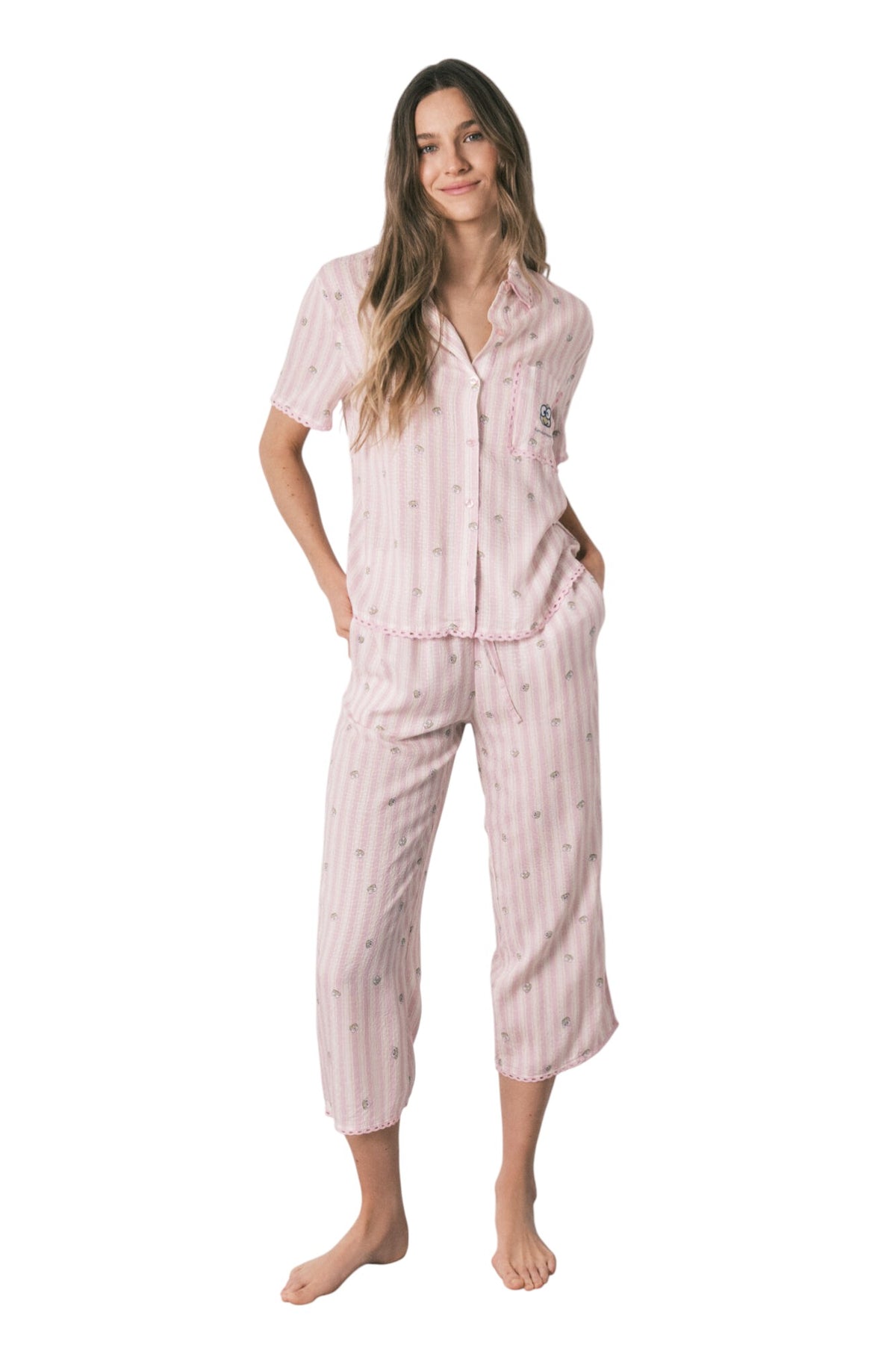 Women Secret Striped long classic pyjamas Keroppi