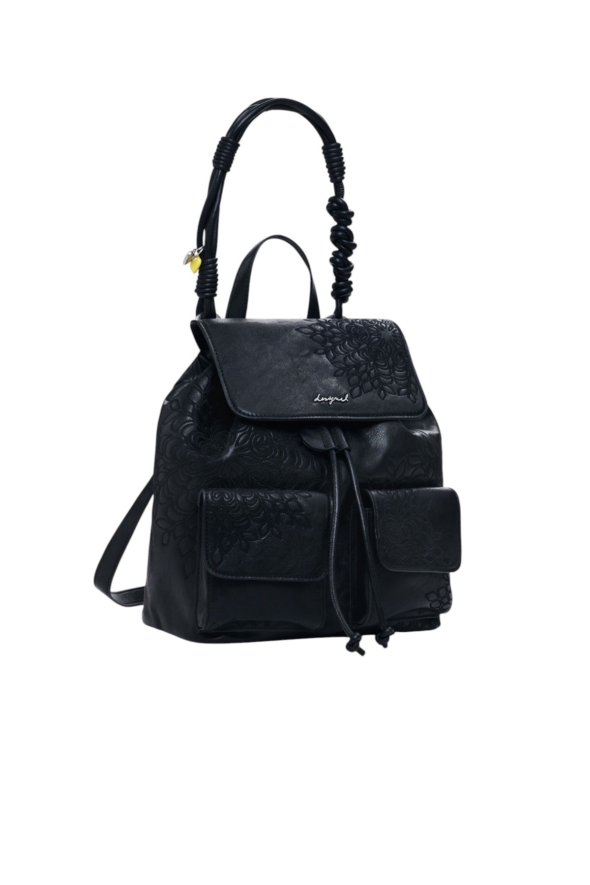 Desigual Small backpack with embroidered details flap