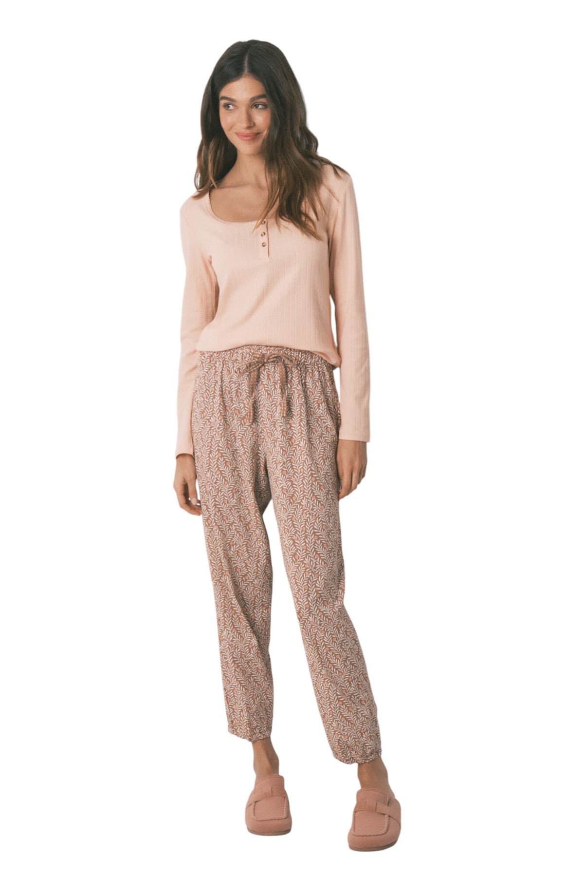 Women Secret cotton floral print long pyjamas
