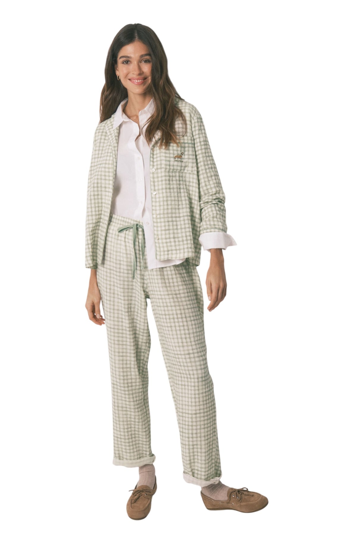 Women Secret Plaid 100% cotton classic long pyjamas