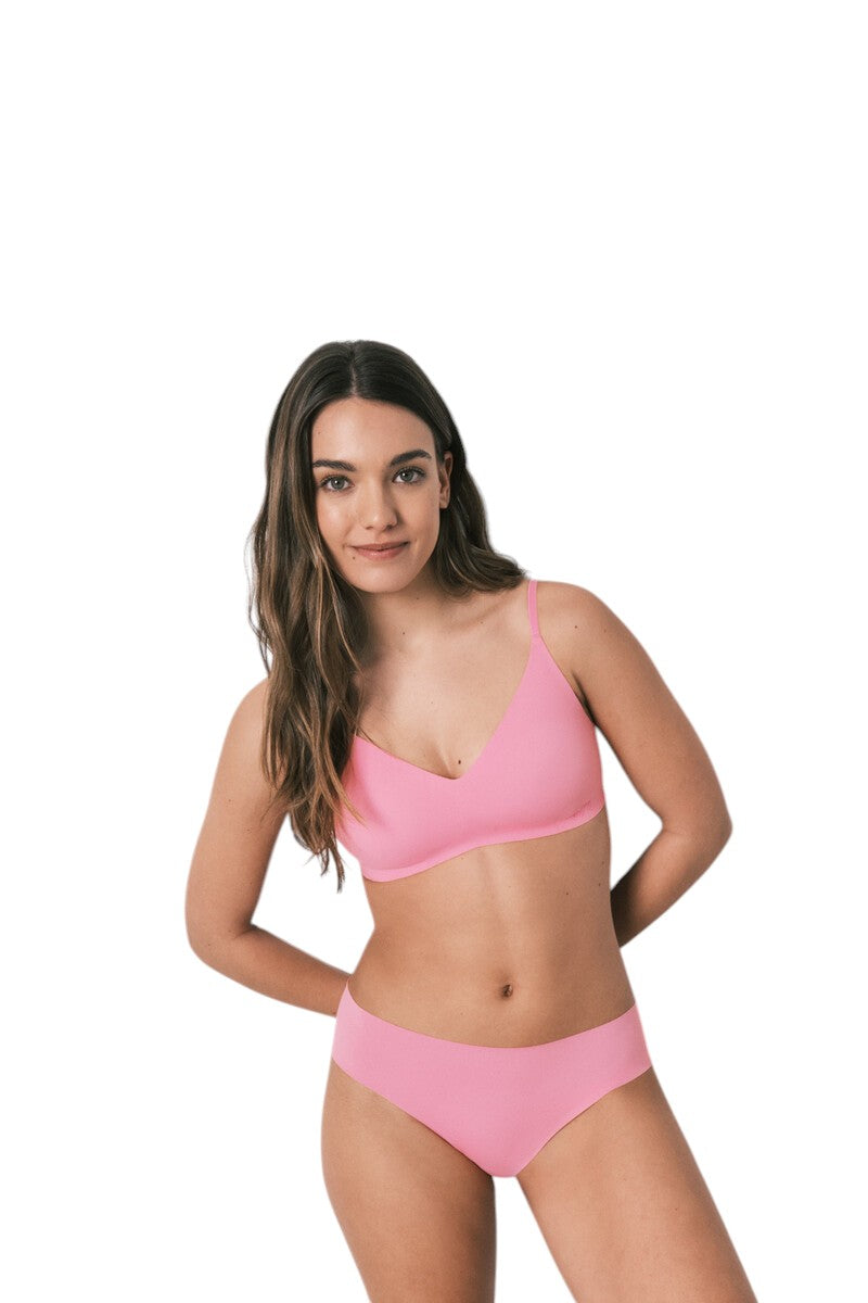 Women Secret Plain clean cut coral triangular top