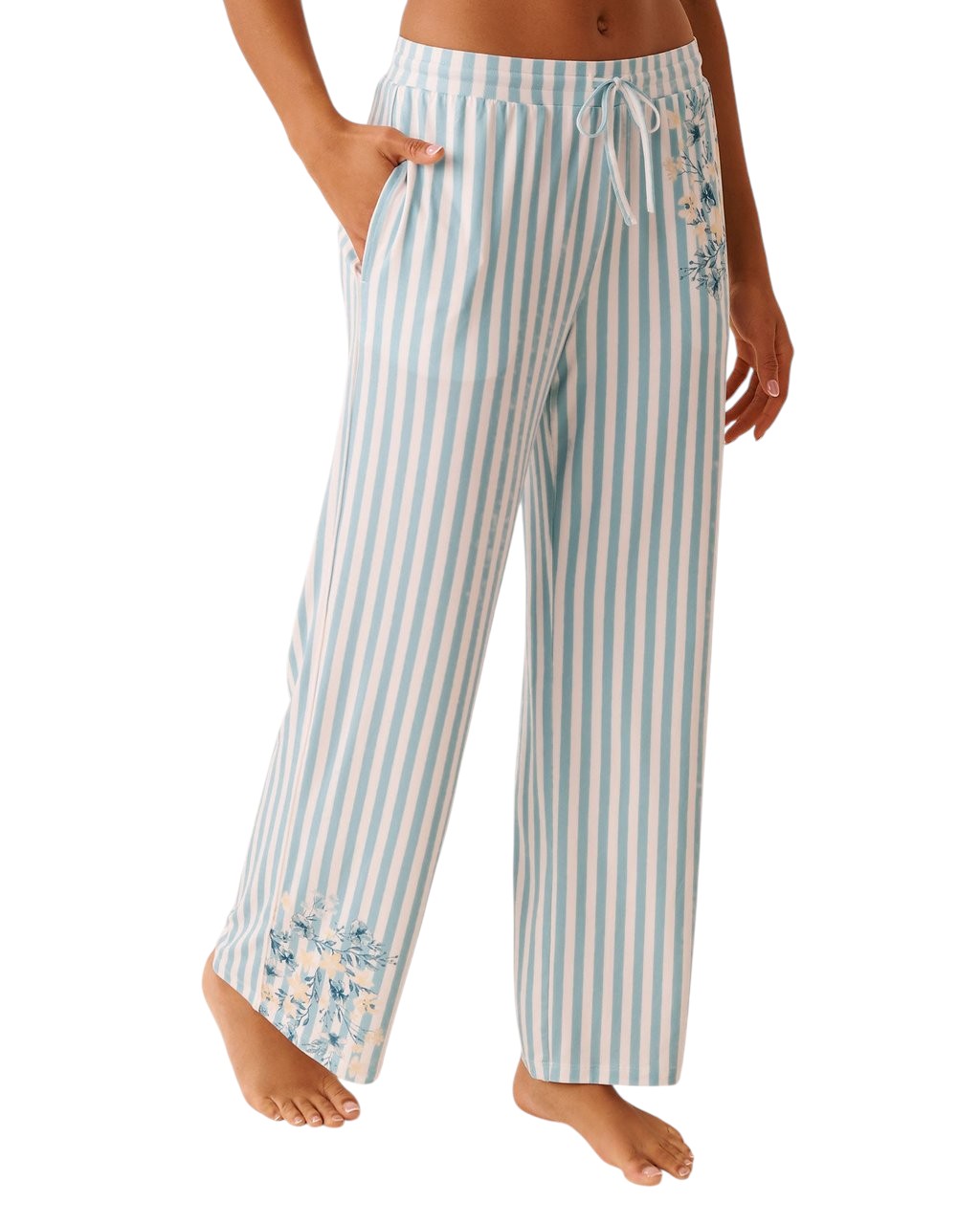 La vie en Rose Floral Stripe Print Super Soft Pajama Pants
