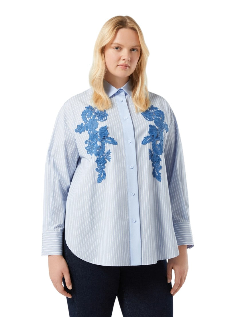 Marina Rinaldi Embroidered poplin shirt
