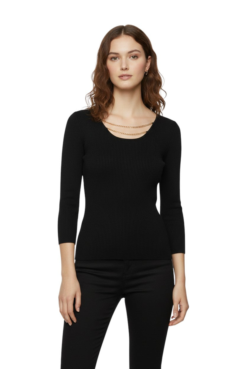 BSB Rib top with 3/4 sleeves