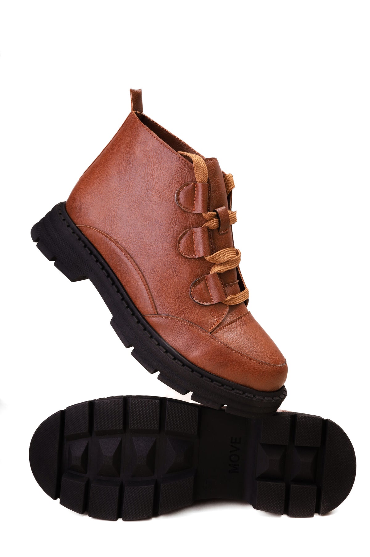 Forever 21 Textured Lace-Up Lug Sole Ankle Boots