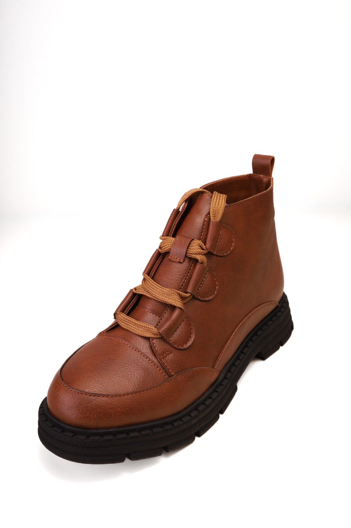 Forever 21 Textured Lace-Up Lug Sole Ankle Boots