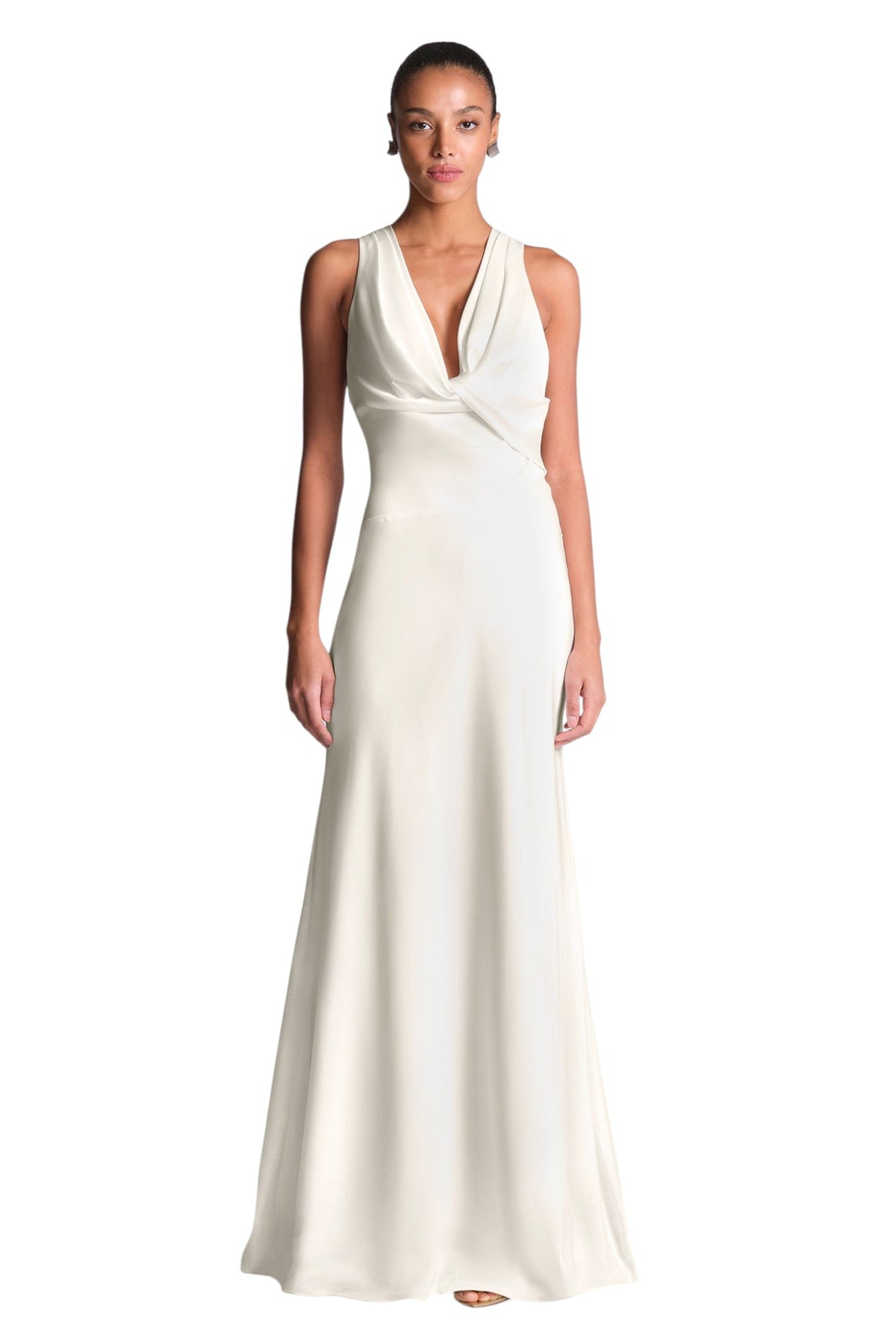 BCBGMAXAZARIA Cowl Neck Halter Gown