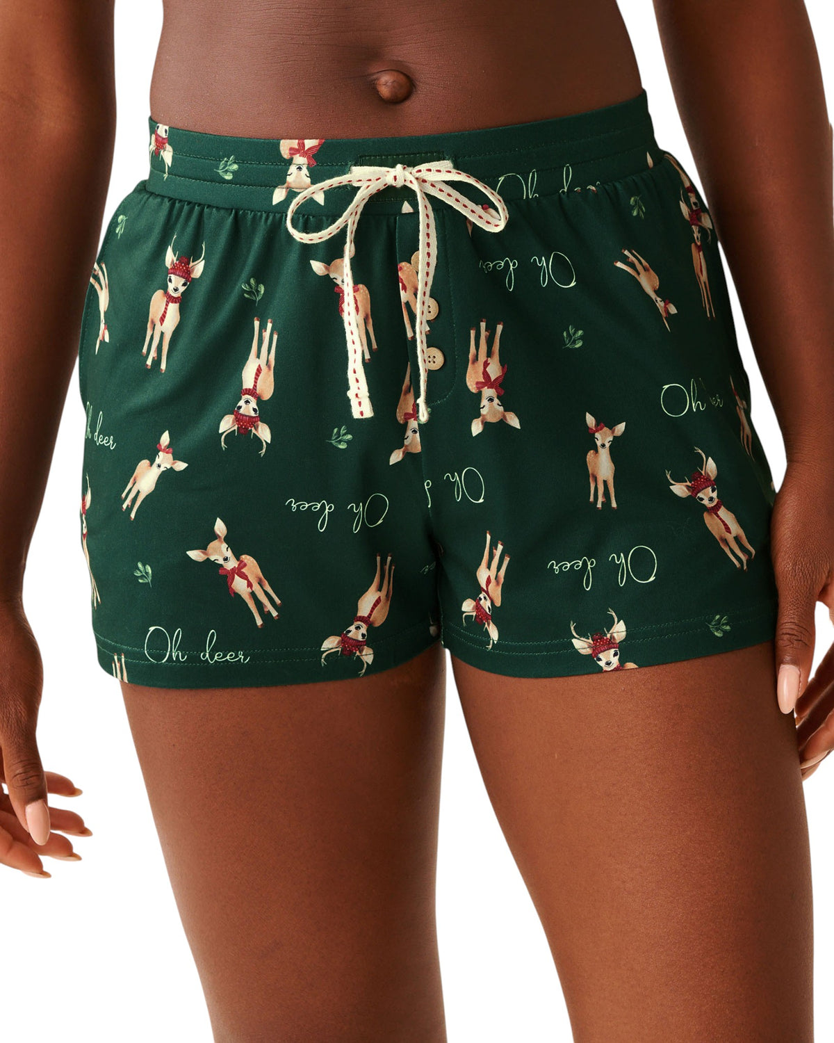 La Vie En Rose Deer Print Super Soft Pajama Shorts
