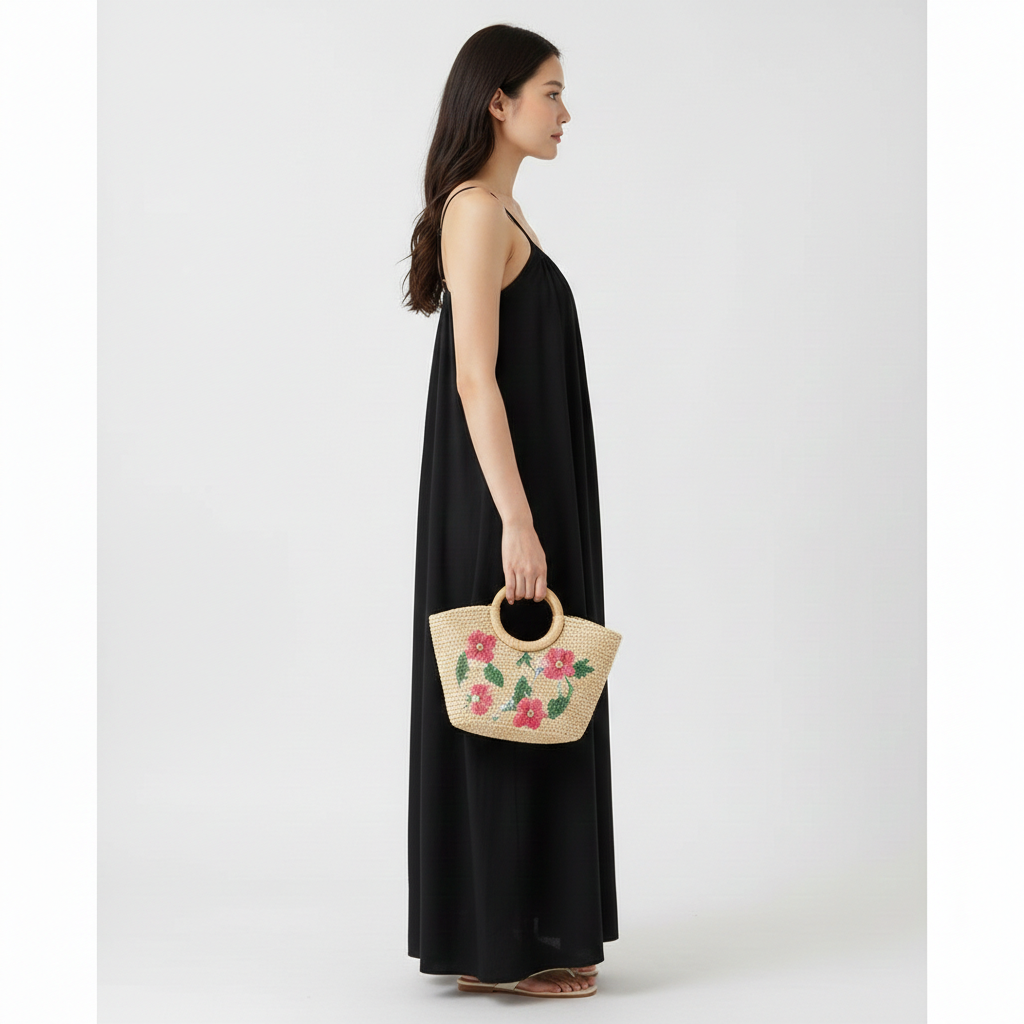 BSB Maxi embroidered dress with straps