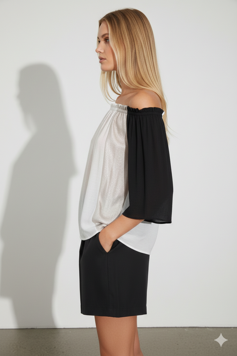 BSB Off-shoulders blouse with lurex