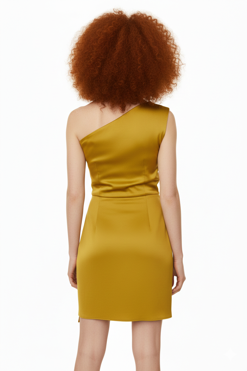 BSB Mini satin dress with one shoulder