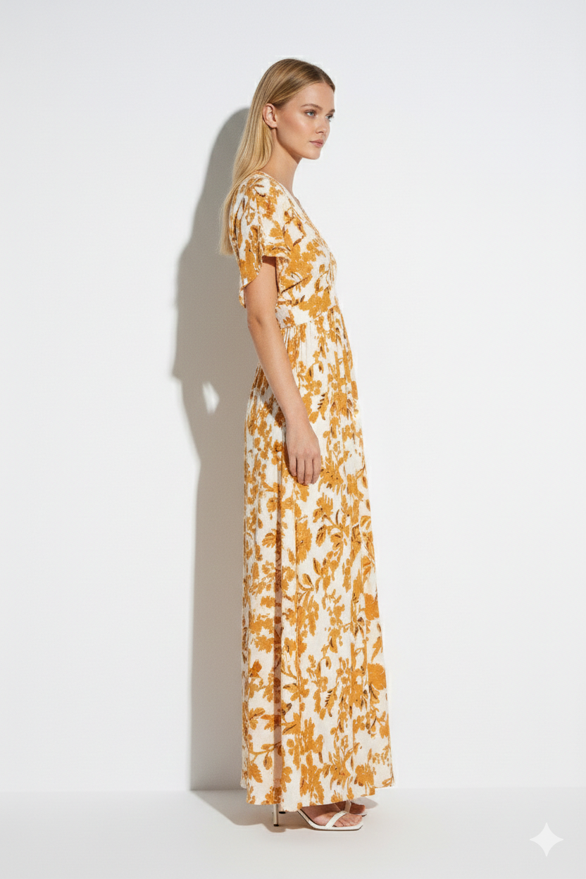 BSB Maxi floral dress with short sleeves