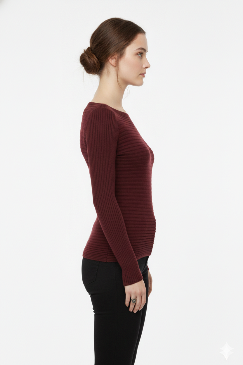 BSB Long sleeves blouse with smile neckline