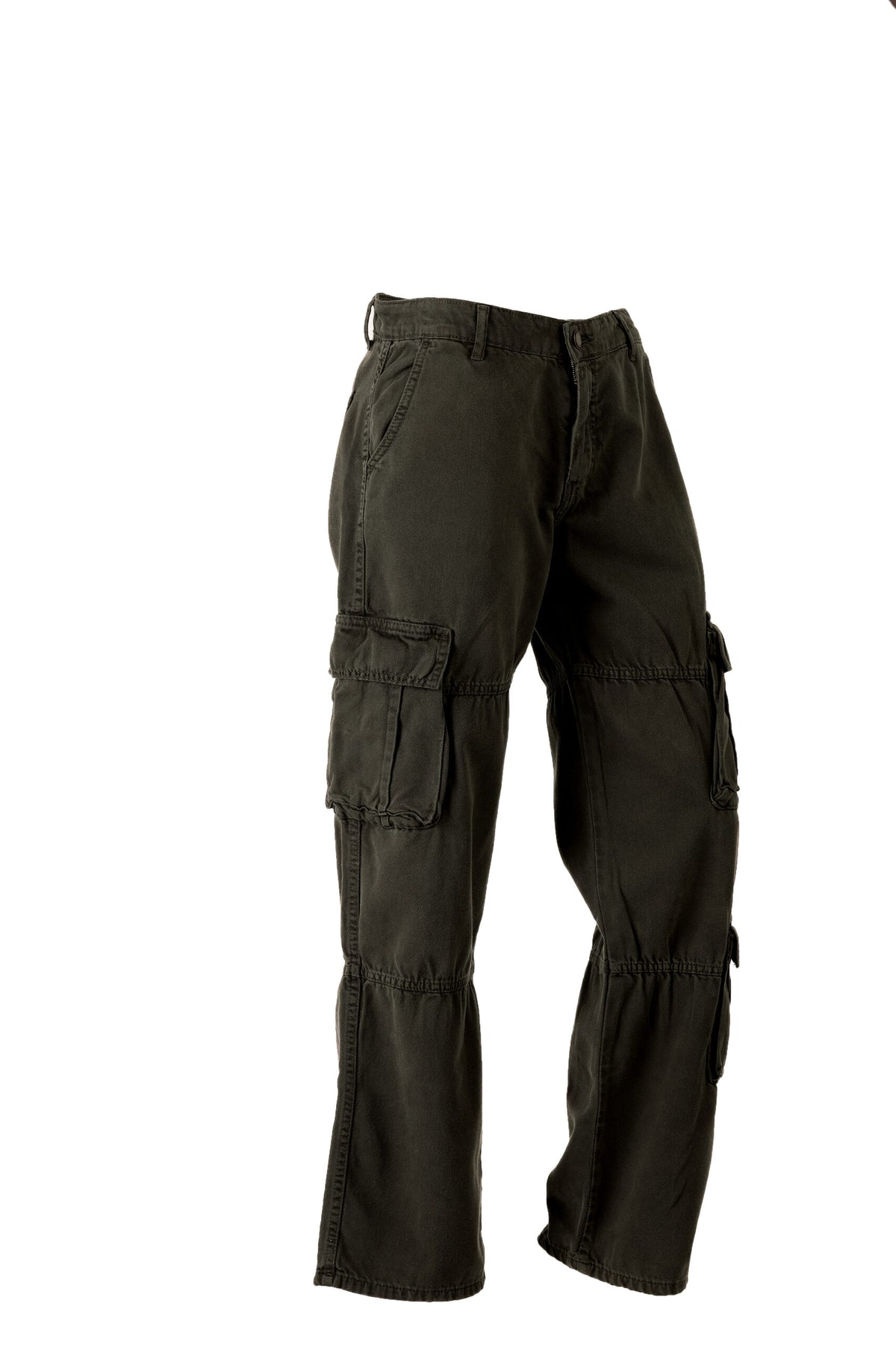 FOREVER 21 High-Waist Multi-Pocket Straight-Leg Utility Cargo Pants