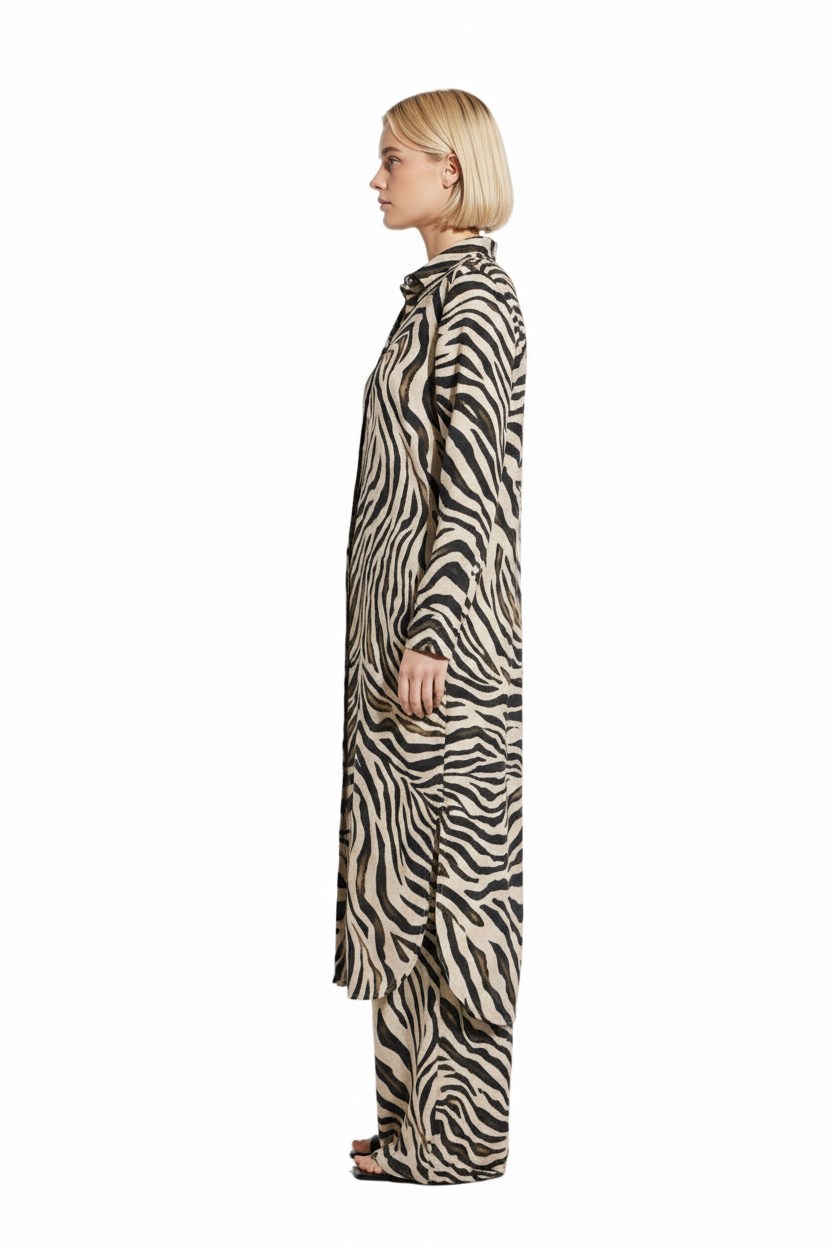 BSB Midi chemise zebra dress