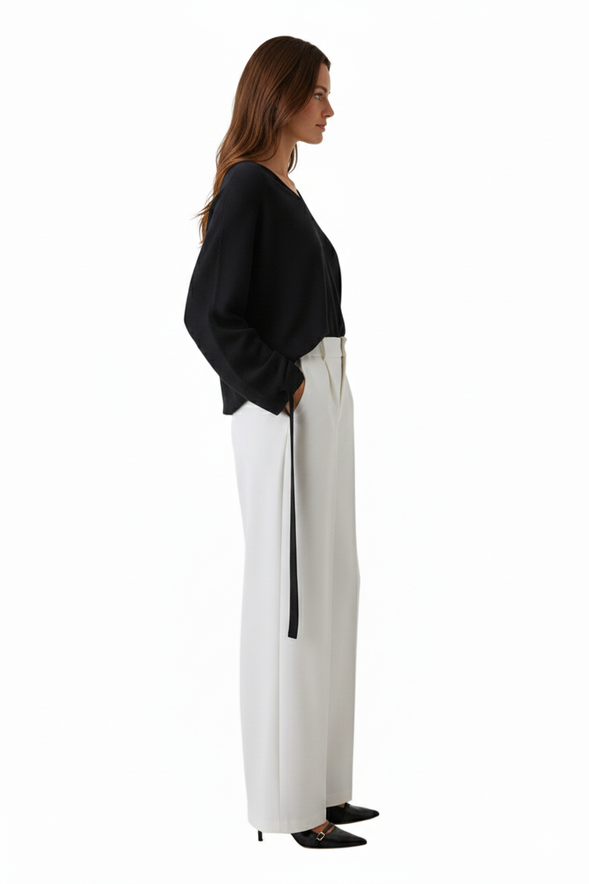 BSB Cropped top with tied sleeves