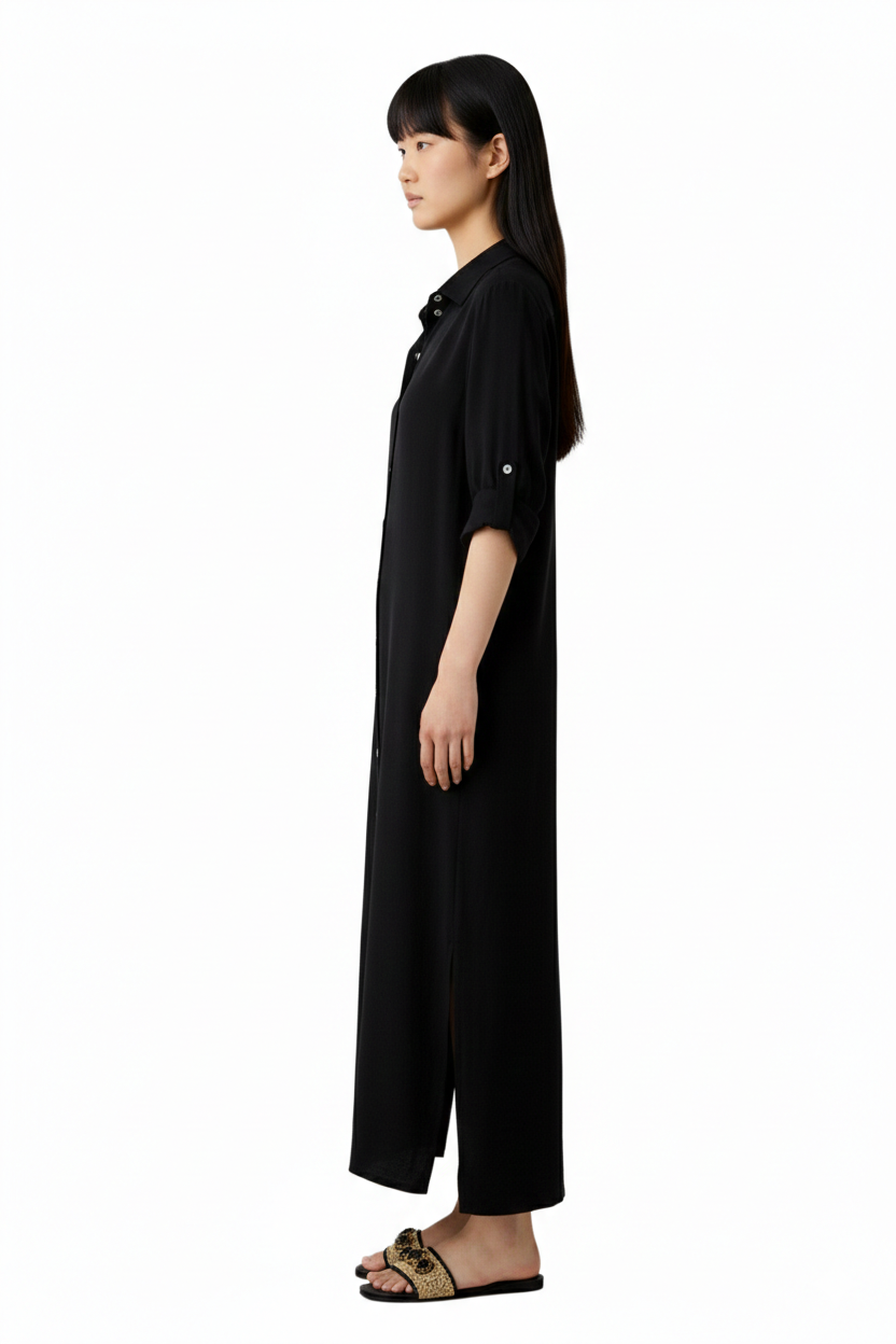 BSB Midi chemise dress with adjustable sleeves
