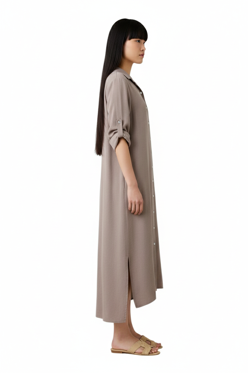 BSB Midi chemise dress with adjustable sleeves