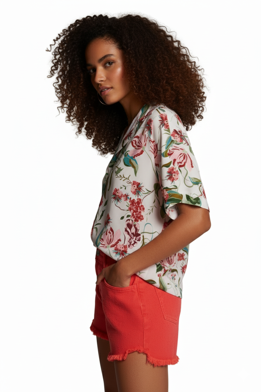 BSB Floral Blouse With Collar