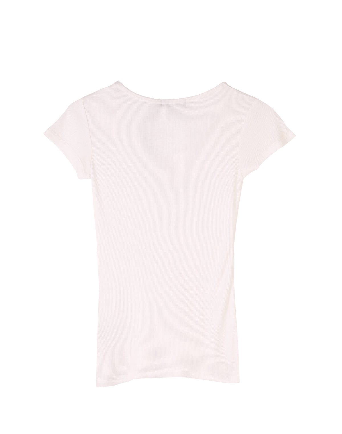 FOREVER 21 Rhinestone Logo V-Neck Ribbed Tee