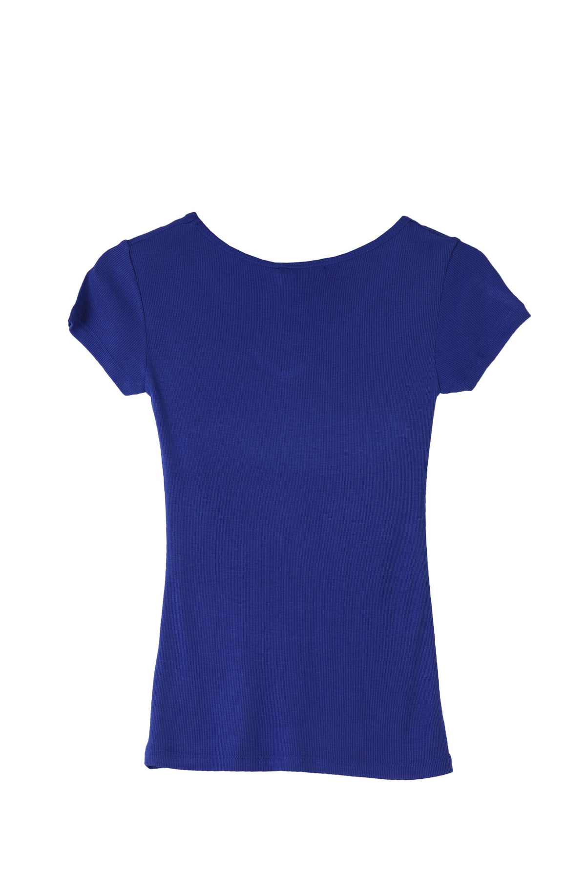 FOREVER 21 Rhinestone Logo V-Neck Ribbed Tee