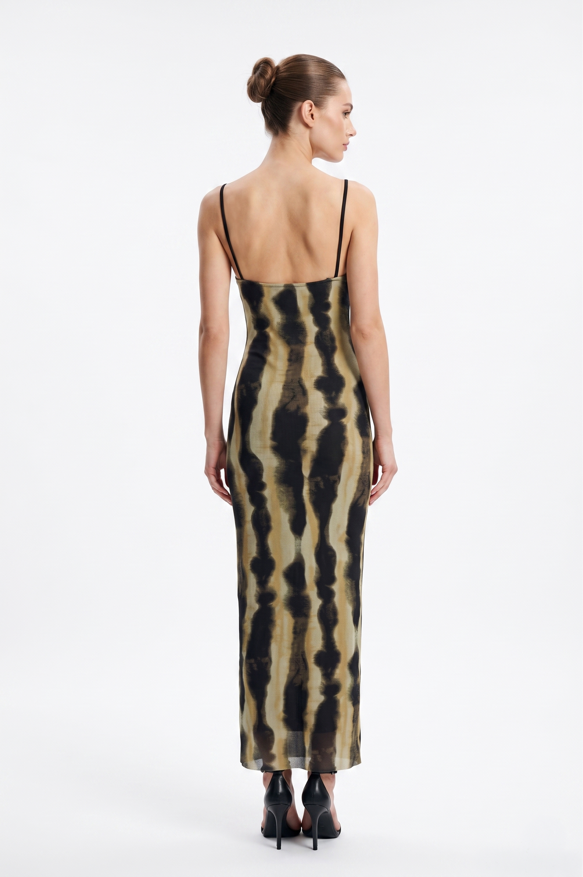 FOREVER 21 Tie-Dye Print Cowl-Neck Slip Maxi Dress