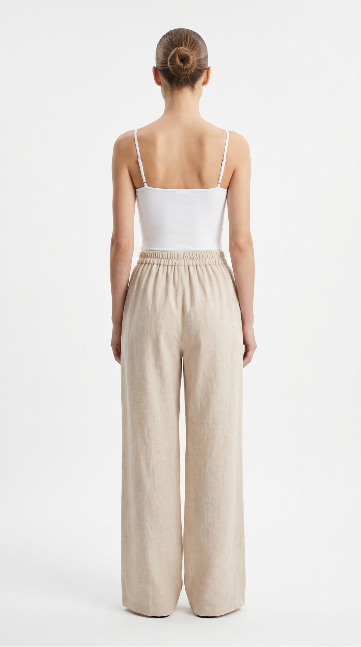 FOREVER 21 All-Over Embroidered High-Waisted Linen Wide-Leg Pants