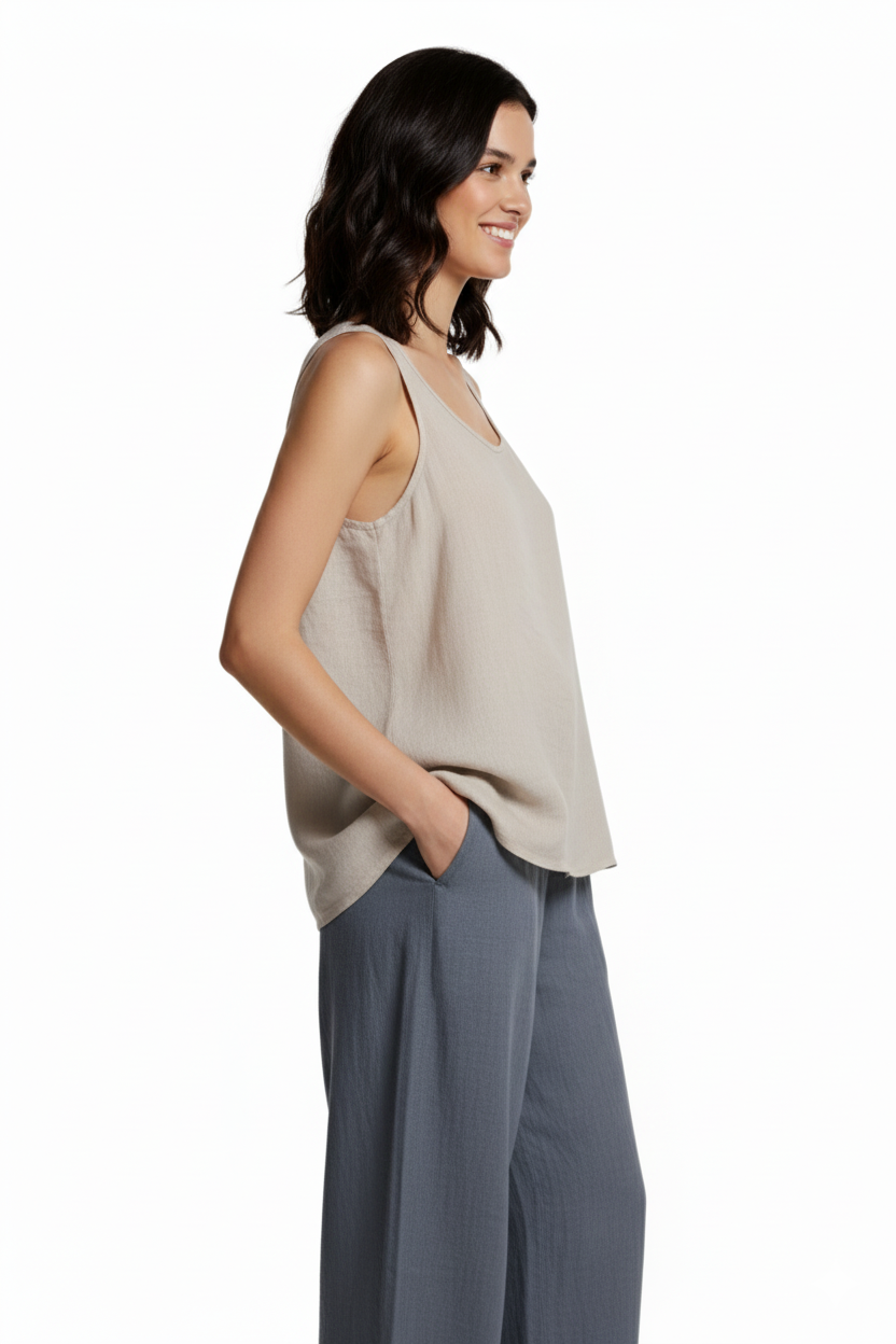 BSB Linen Blouse With Buttons On The Back
