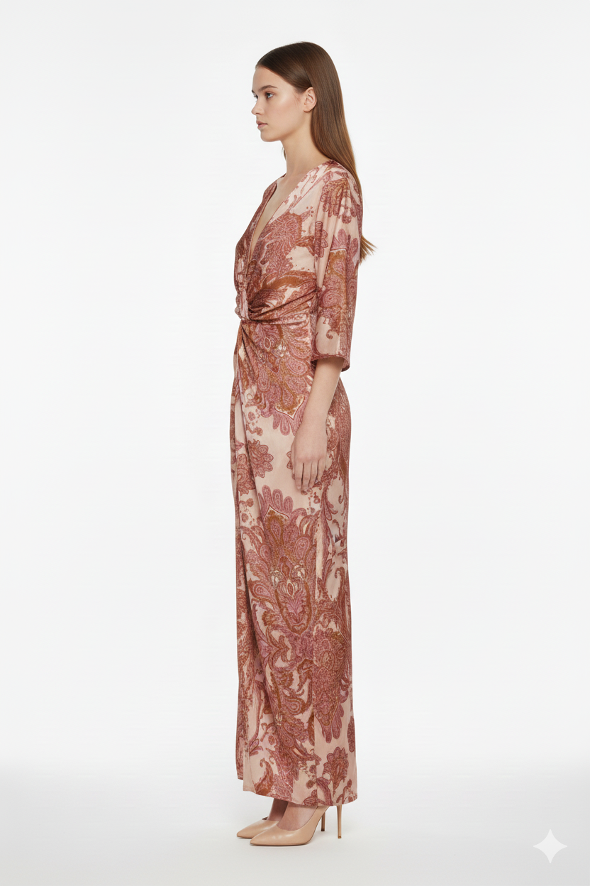 BSB Maxi dress wrap with knot design