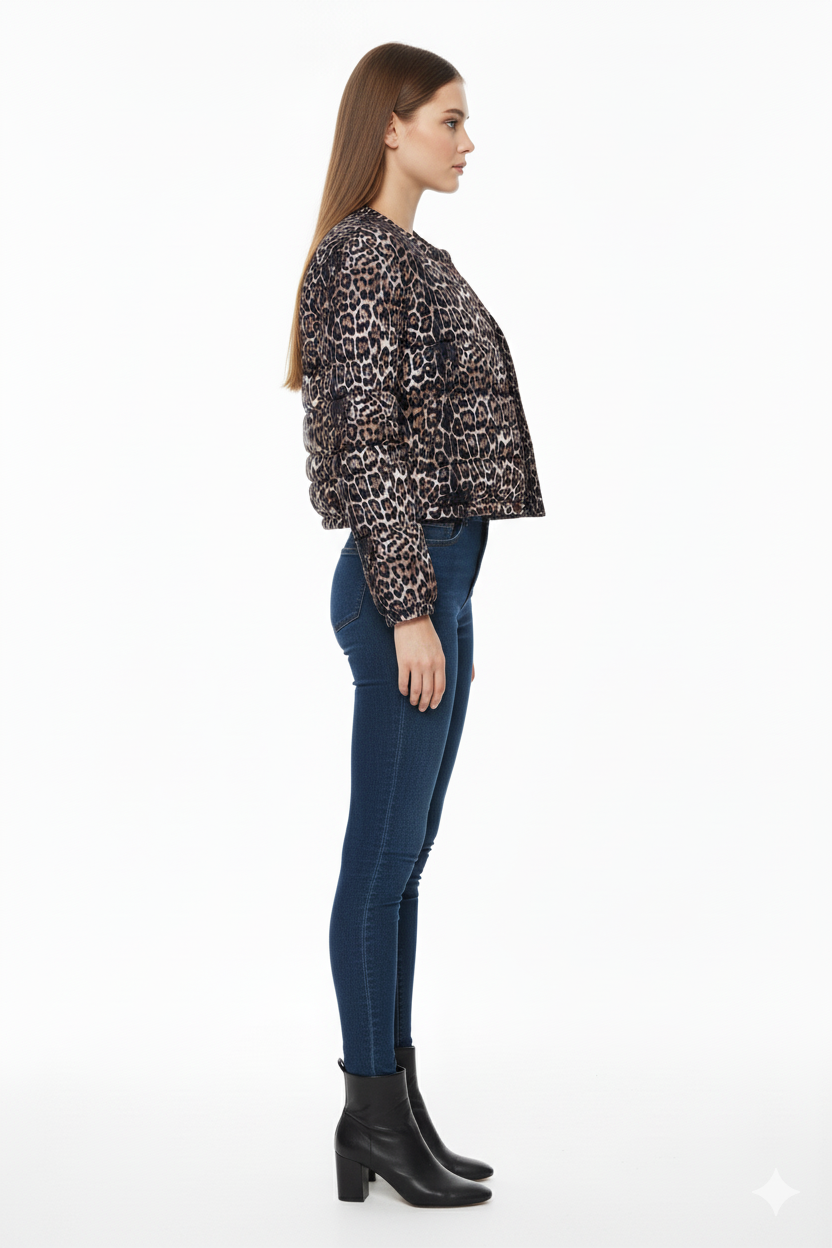 BSB Leopard puffer with long sleeves
