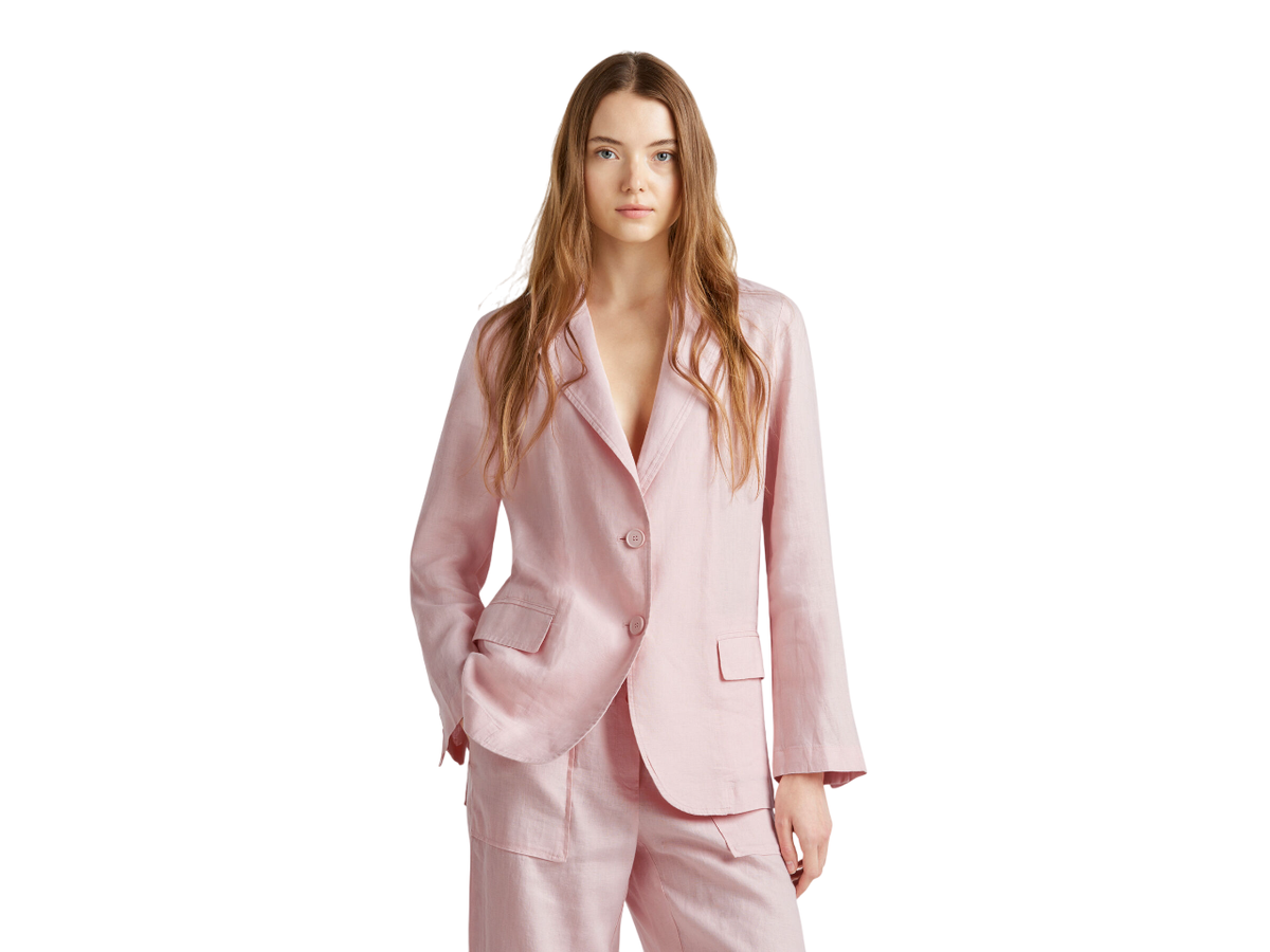 Benetton Blazer In Pure Linen