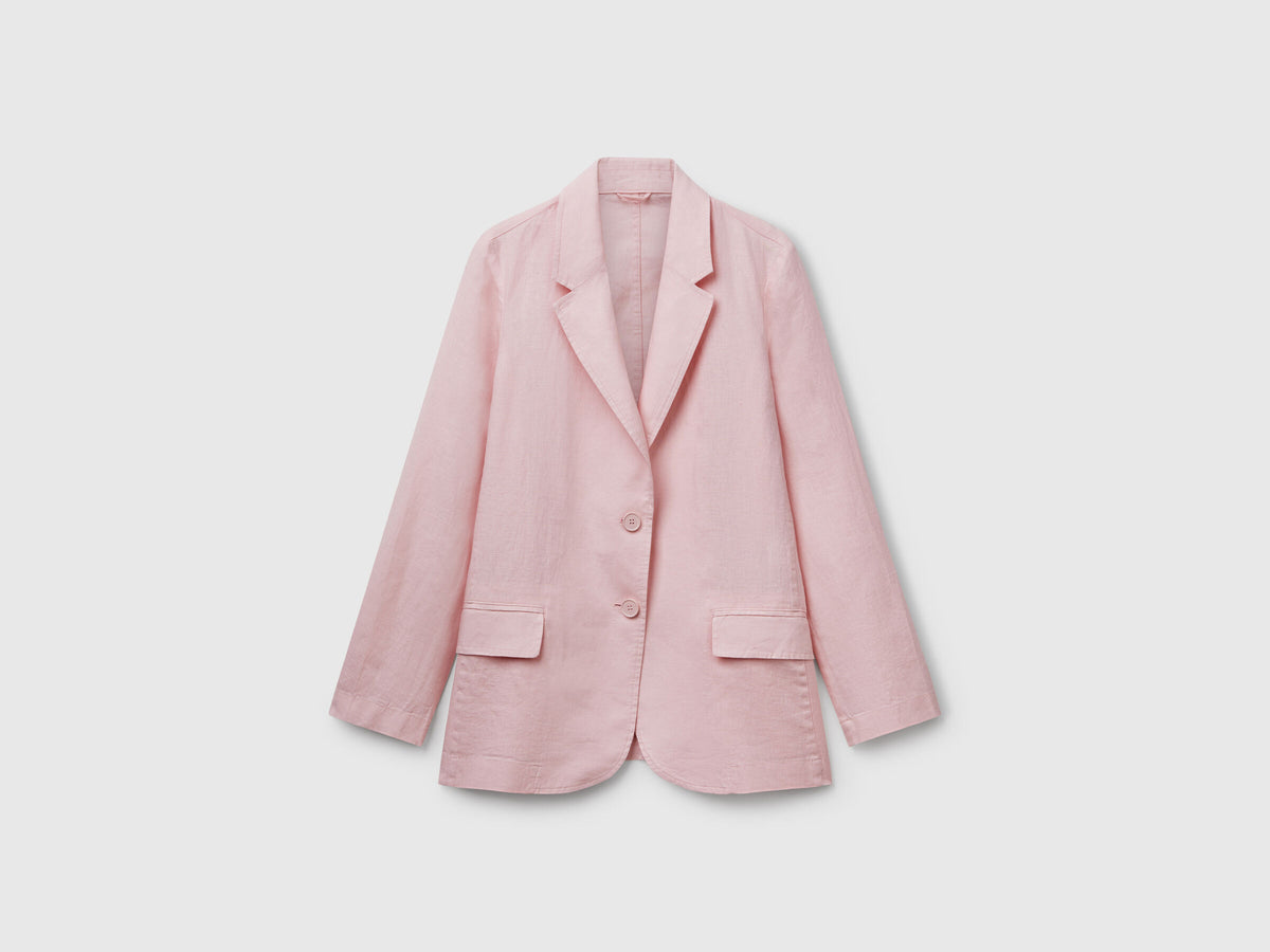 Benetton Blazer In Pure Linen