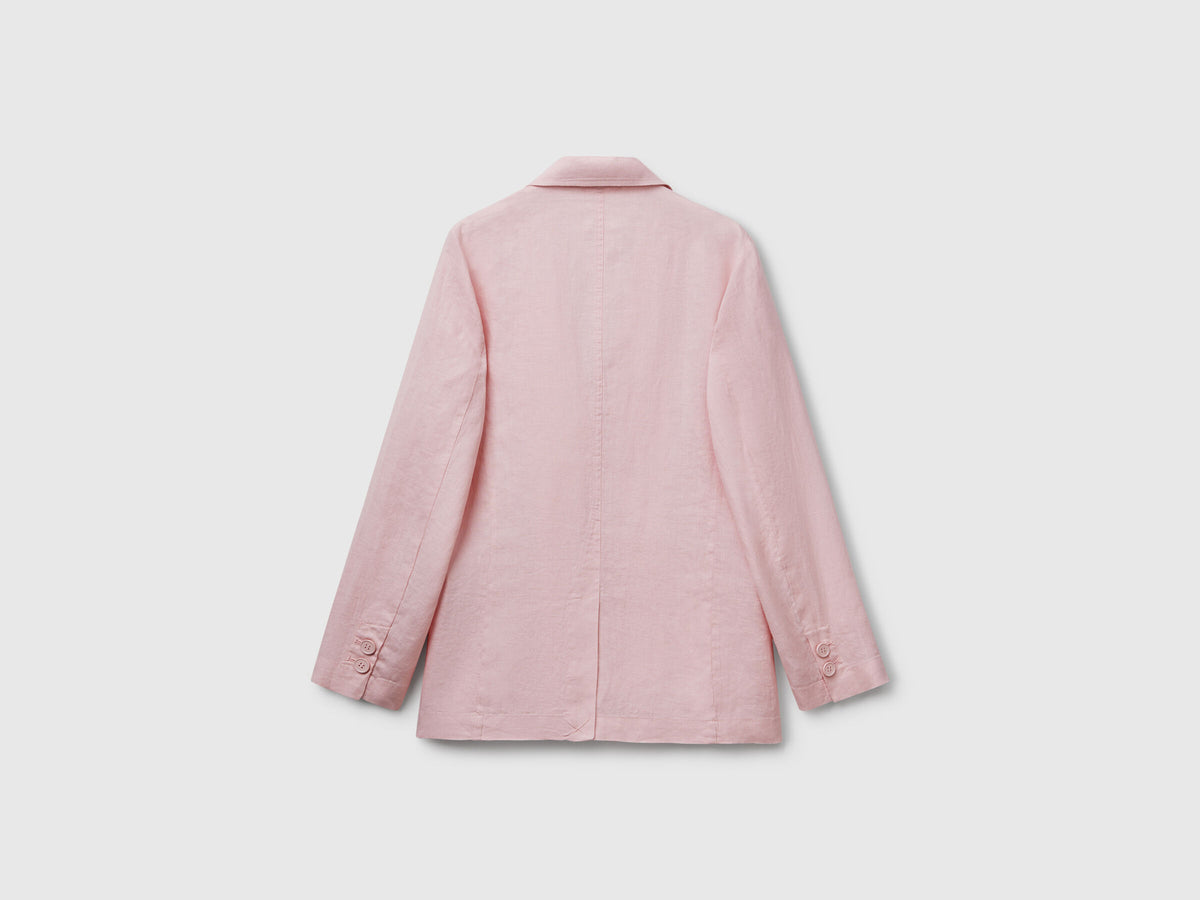 Benetton Blazer In Pure Linen