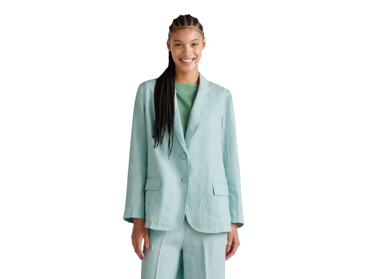 Benetton Blazer In Pure Linen